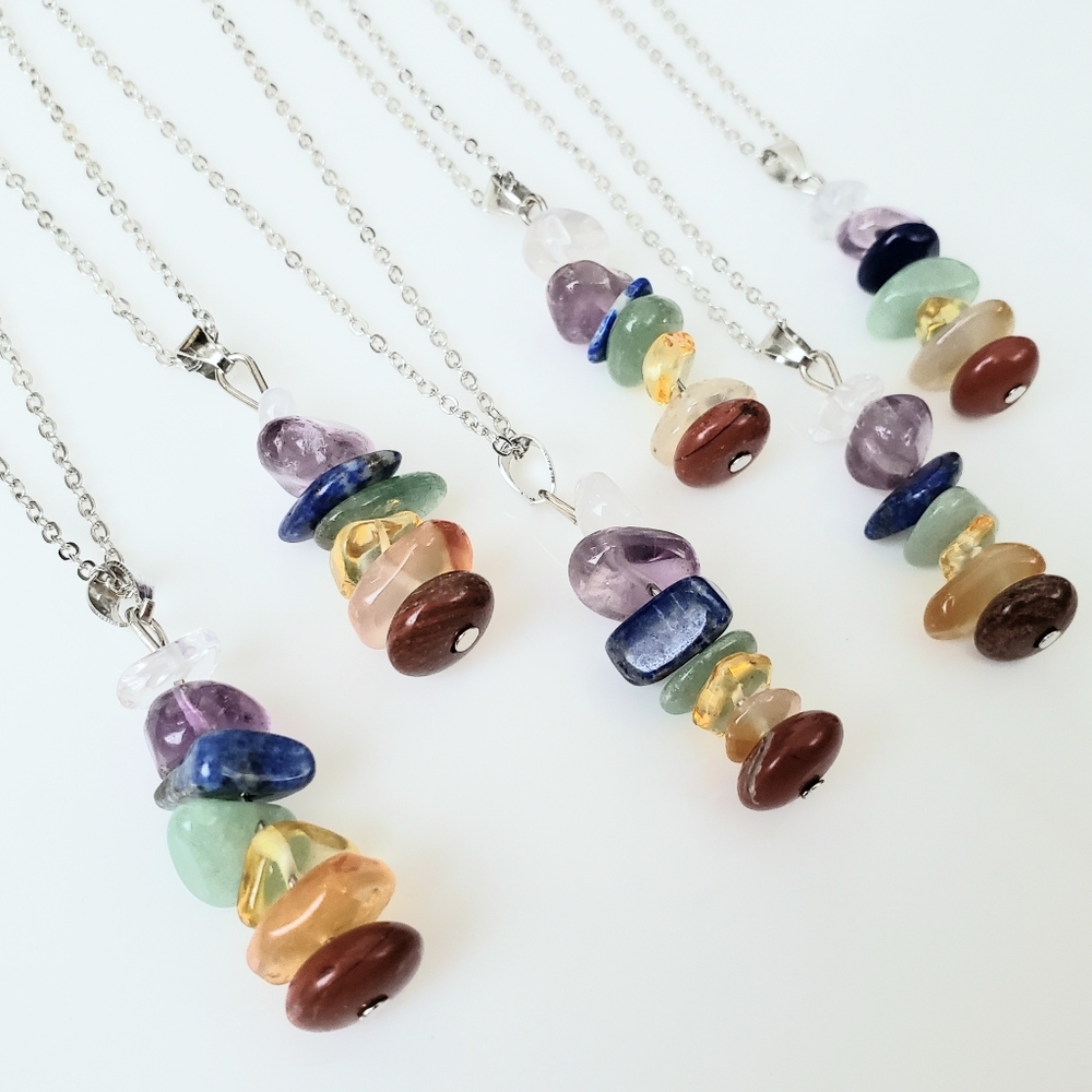 LAST ONE! Natural stone chakra necklace - Picture 3 of 5